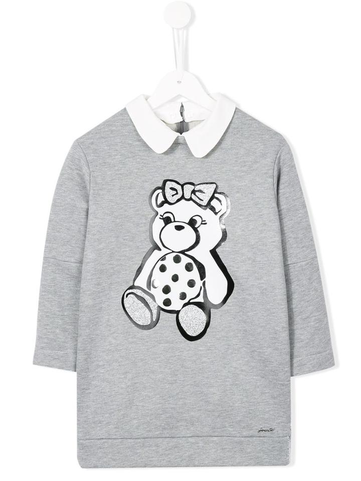Simonetta Mini Bear Print Dress, Toddler Girl's, Size: 2 Yrs, Grey