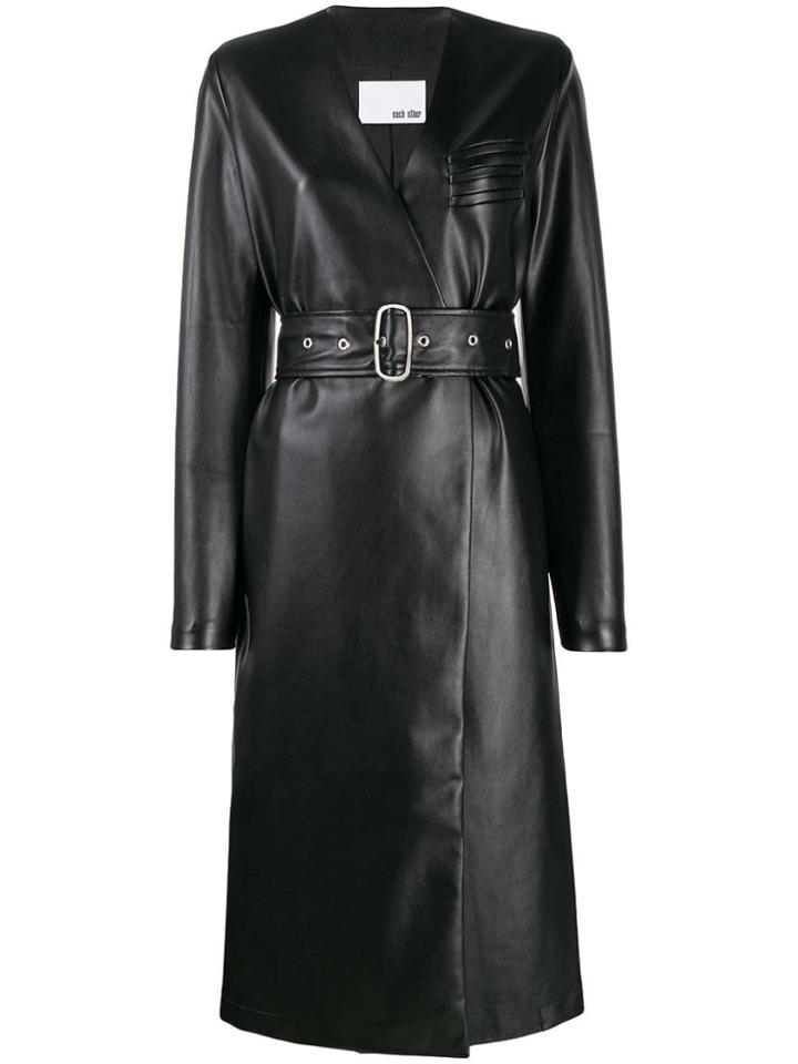 Each X Other Vegan Leather Coat - Black