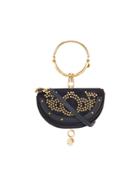 Chloé Studded Nile Minaudière Bracelet Bag - Blue
