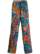Versace Jeans Couture Floral-print Trousers - Black