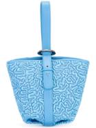 Ermanno Scervino Embroidered Detail Tote Bag, Women's, Blue, Leather/polyester
