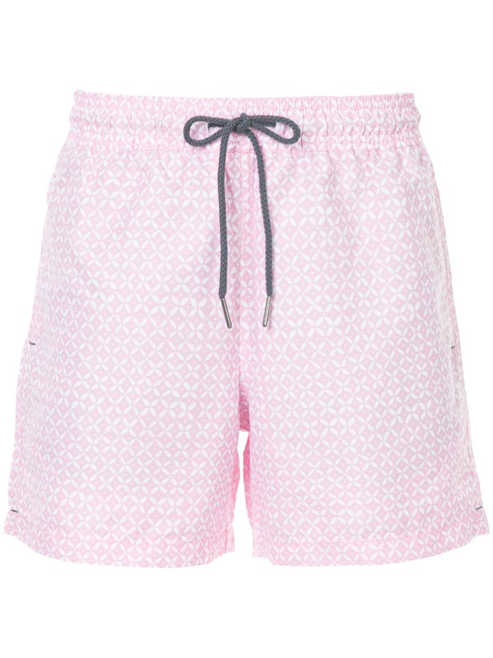 Venroy Geometric Print Swim Shorts - Pink & Purple
