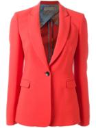 Emilio Pucci Classic Blazer, Women's, Size: 40, Red, Virgin Wool/spandex/elastane/viscose/acetate