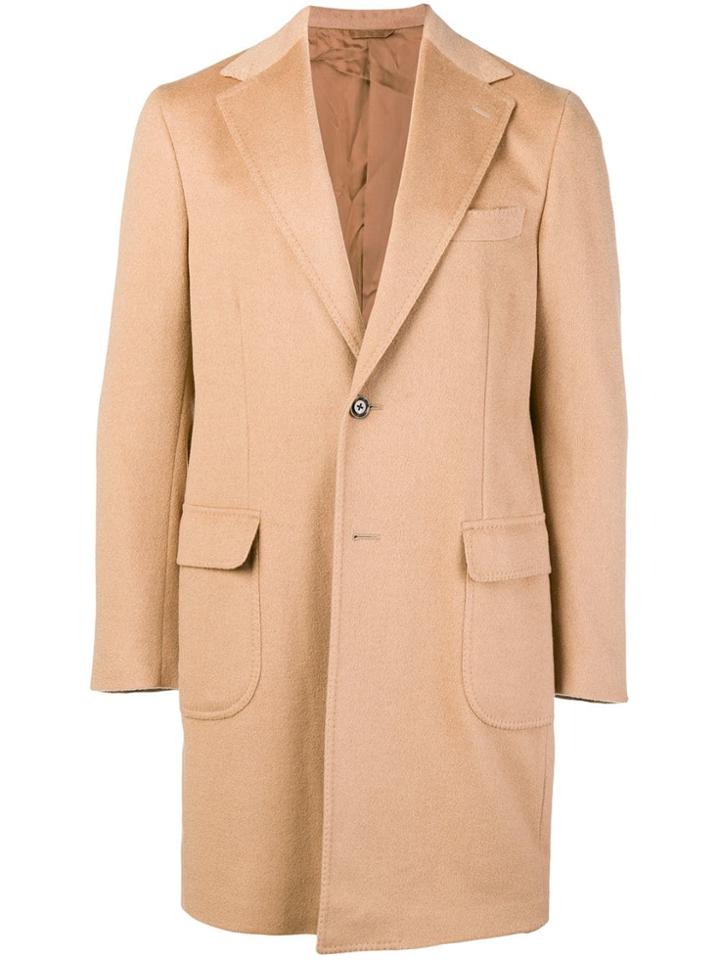 Barba Single-breasted Fitted Coat - Nude & Neutrals
