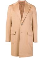 Barba Single-breasted Fitted Coat - Nude & Neutrals