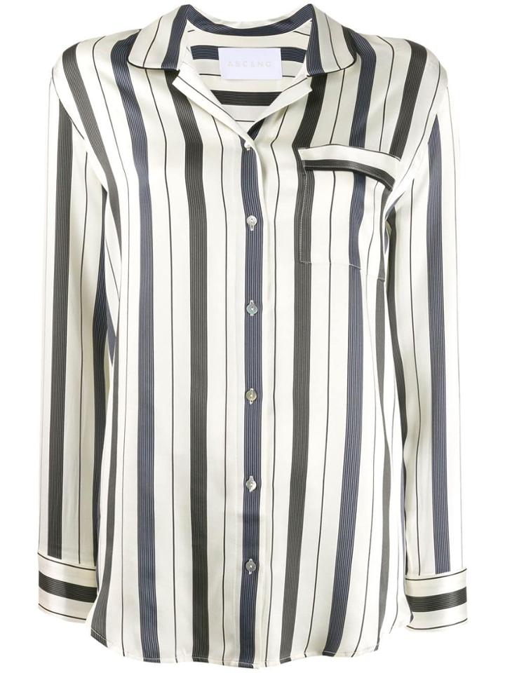 Asceno Oversized Striped Shirt - Neutrals
