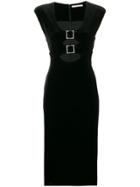 Christopher Kane Velvet Crystal Buckle Dress - Black
