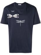 Valentino Dragonfly Embroidered T-shirt - Blue