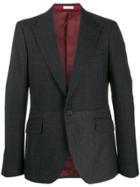 Alexander Mcqueen Hybrid Check Tweed Blazer - Grey