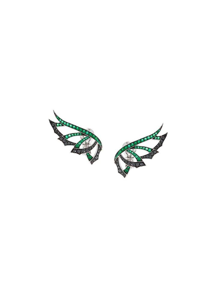 Stephen Webster 'magnipheasand' Diamond And Emerald Earrings
