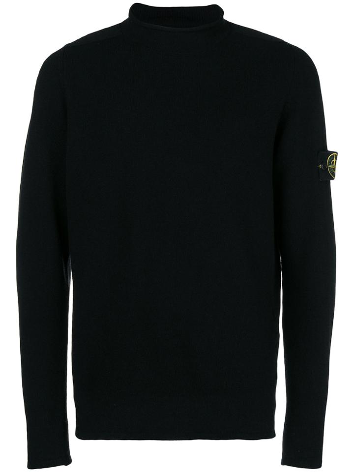Stone Island Mock Neck Jumper - Black