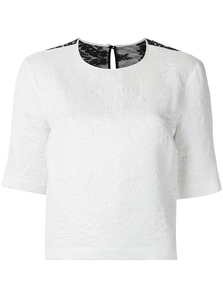Olympiah Textured Cropped Top - White