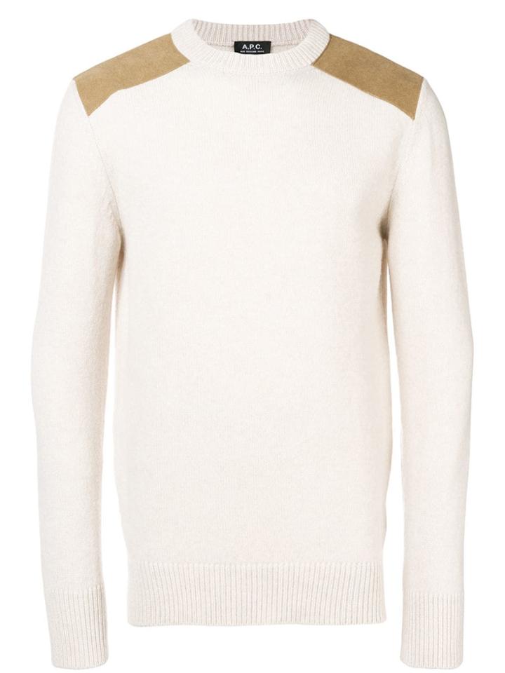 A.p.c. Contrast-patch Sweater - Neutrals