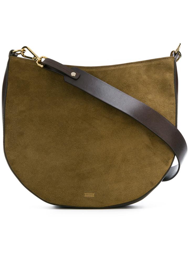 Closed Curved Shoulder Bag - Brown