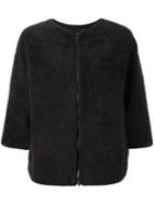 Daniela Pancheri Three-quarters Sleeve Jacket, Women's, Size: Ii, Brown, Sheep Skin/shearling/spandex/elastane/viscose