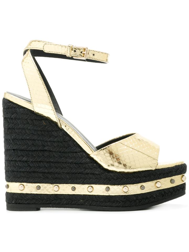 Versace Metallic Wedge Sandals