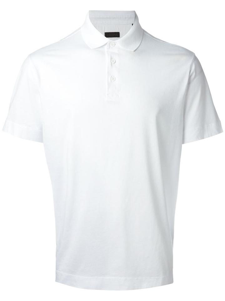 Z Zegna Classic Polo Shirt, Men's, Size: M, White, Cotton