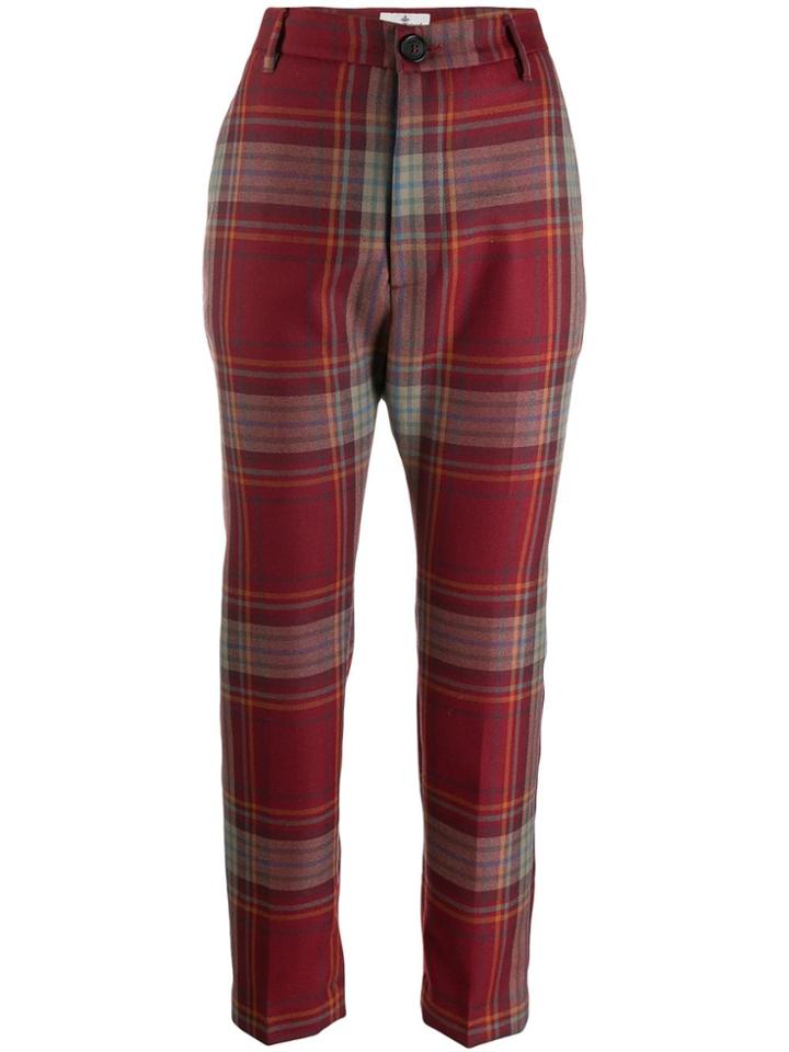 Vivienne Westwood Tartan Straight Leg Trousers - Red