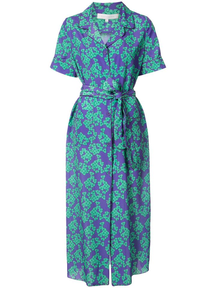 Borgo De Nor Floral Robe Midi Dress - Pink & Purple