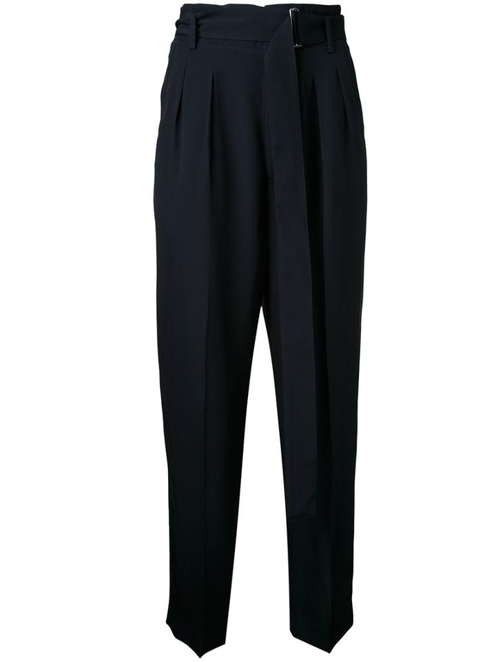 Cityshop High-waisted Cropped Trousers, Women's, Size: 36, Blue, Cupro/acetate