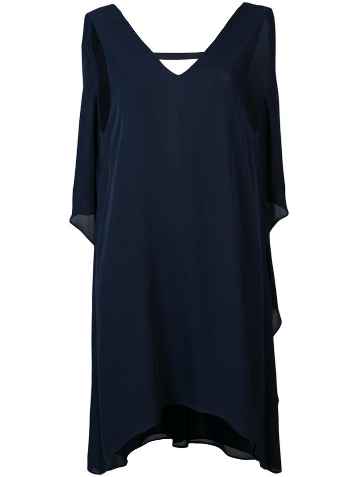 Alice+olivia - Draped Back Dress - Women - Silk/polyester/spandex/elastane - L, Blue, Silk/polyester/spandex/elastane