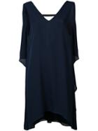 Alice+olivia - Draped Back Dress - Women - Silk/polyester/spandex/elastane - L, Blue, Silk/polyester/spandex/elastane