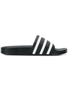 Adidas Striped Pool Slides - Black