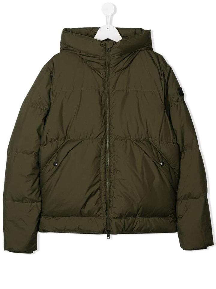 Woolrich Kids Teen Hooded Puffer Jacket - Green