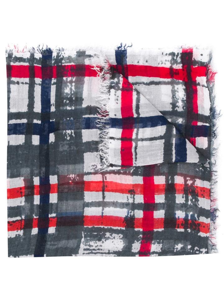 Faliero Sarti Check Print Scarf - Grey
