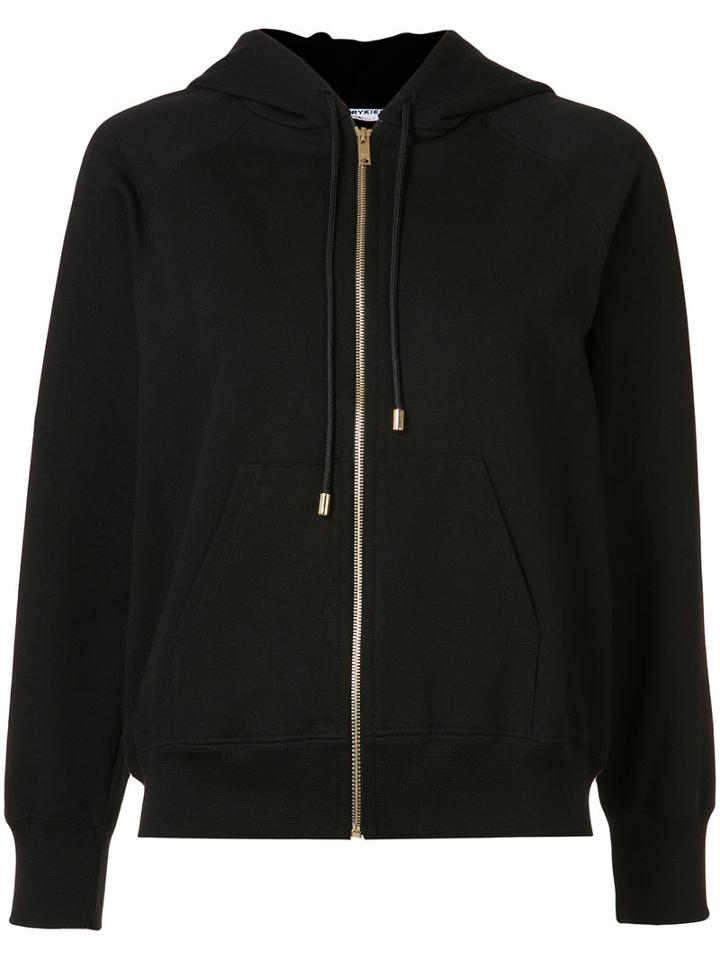 Sonia Rykiel Patches Sleeves Zipped Hoodie, Women's, Size: Xs, Black, Cotton