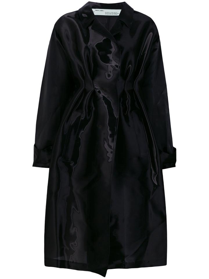 Off-white Coated Trench Coat - Black