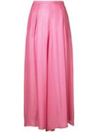 Paule Ka - Wide Leg Woven Trousers - Women - Silk - 44, Women's, Pink/purple, Silk