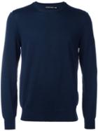 Alexander Mcqueen Crew Neck Jumper, Men's, Size: Large, Blue, Wool