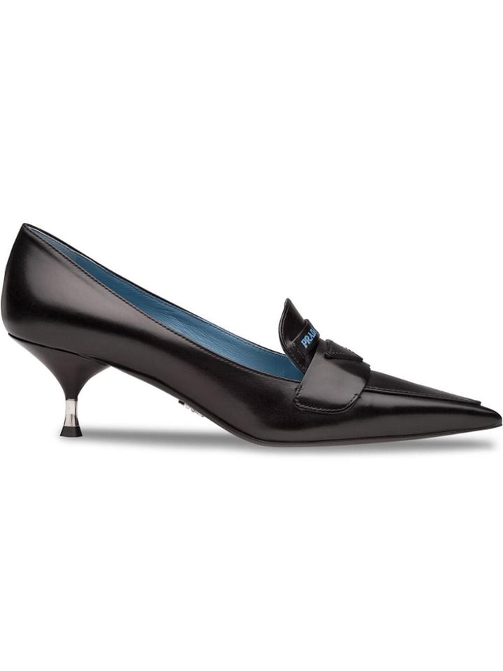 Prada Pointed Logo Pumps - Black