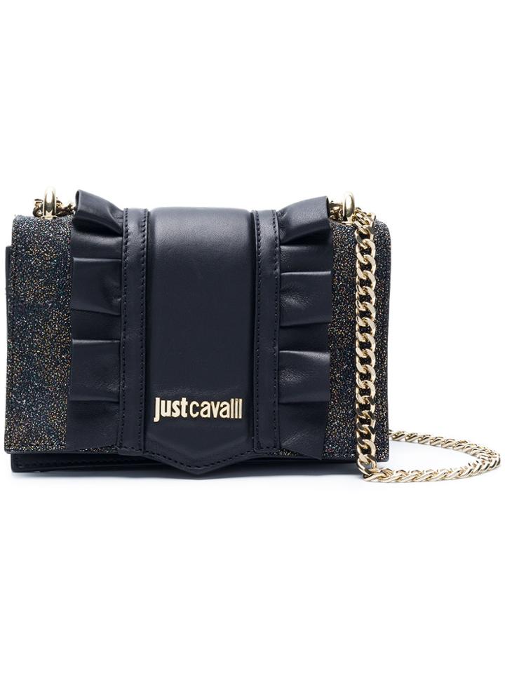 Just Cavalli Glitter Detail Shoulder Bag - Black