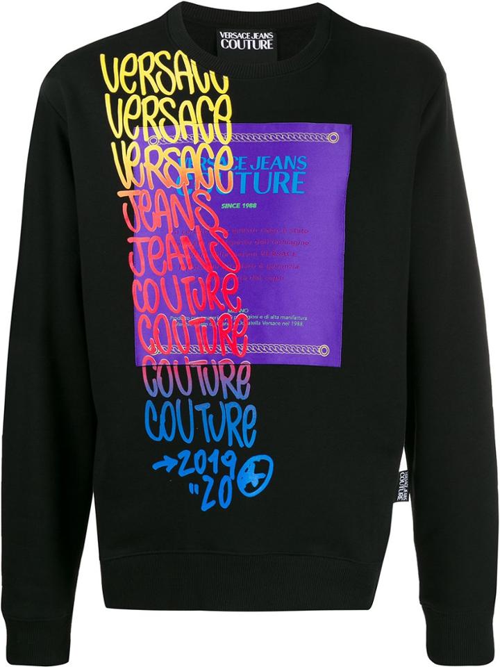 Versace Jeans Couture Graffiti Print Sweatshirt - Black