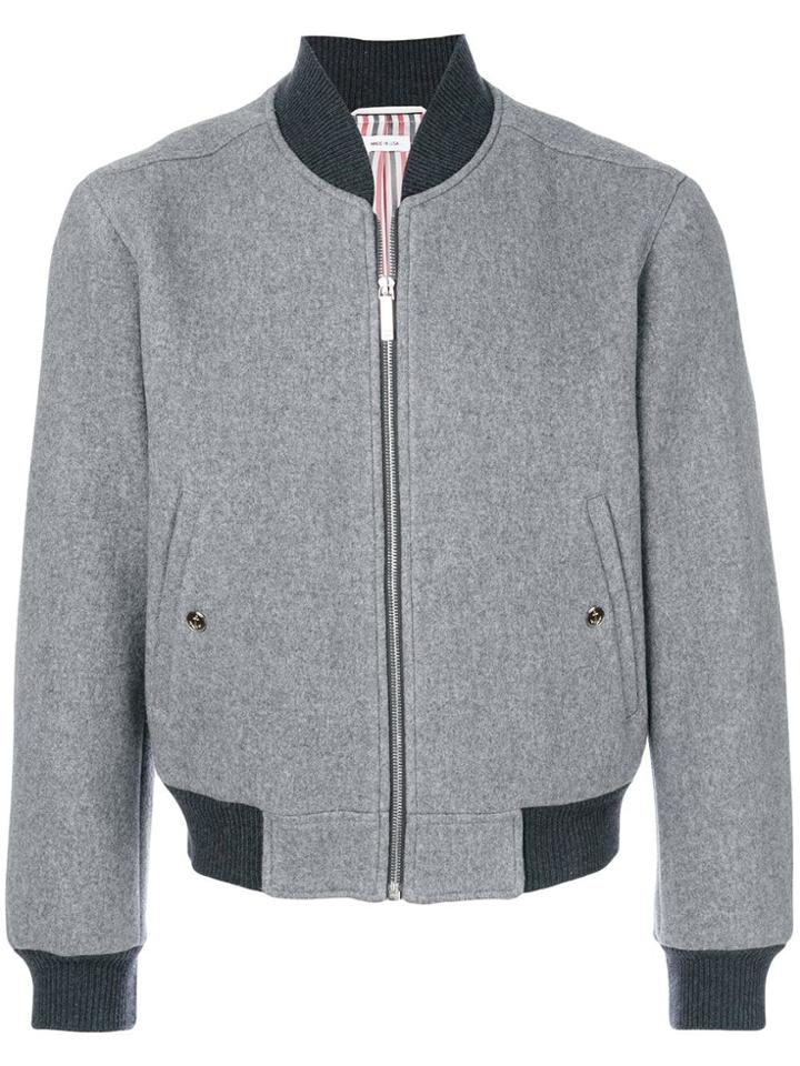 Thom Browne Center-back Engineered Stripe Boiled Wool Blouson Jacket -