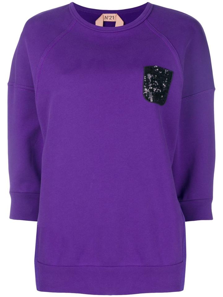 No21 Embellished Sweater - Pink & Purple