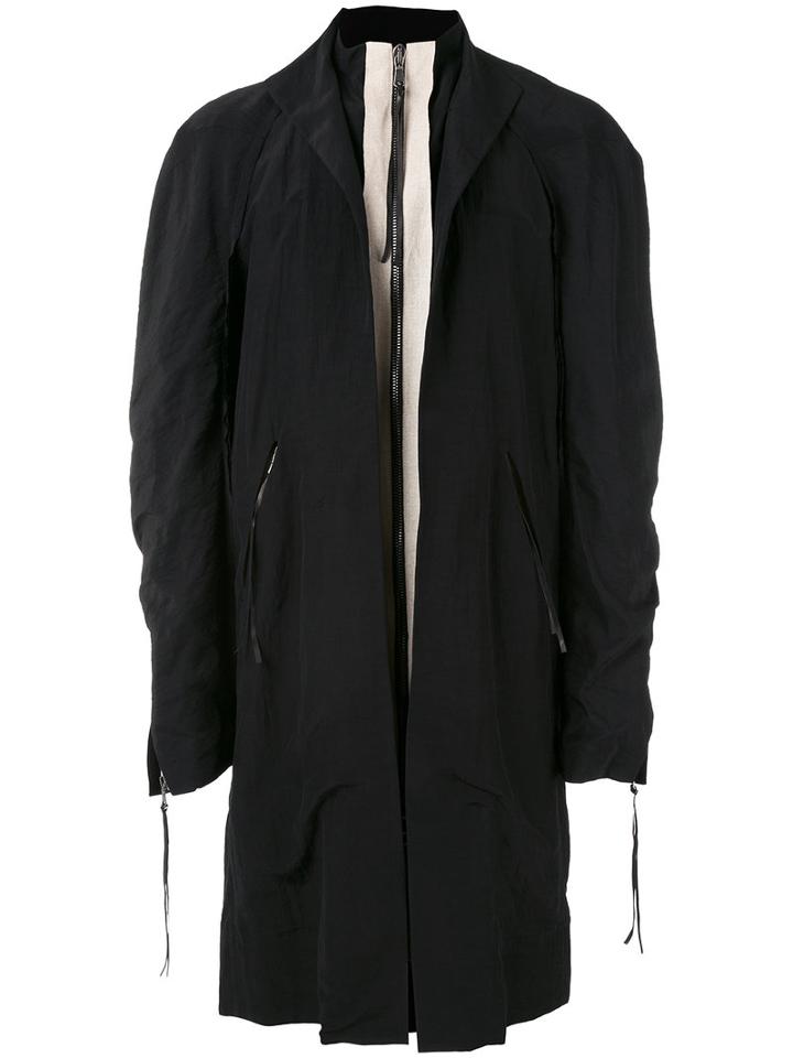 Cedric Jacquemyn - Zipped Kimono Coat - Men - Linen/flax/viscose - 50, Black, Linen/flax/viscose