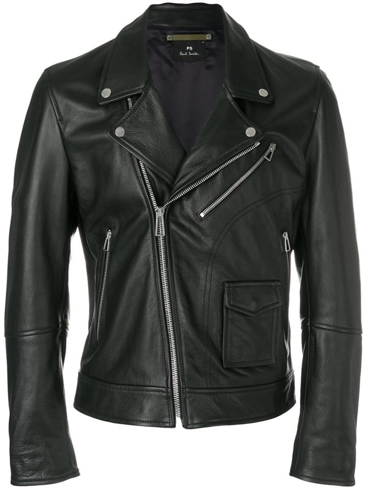 Ps By Paul Smith Classic Biker Jacket - Black
