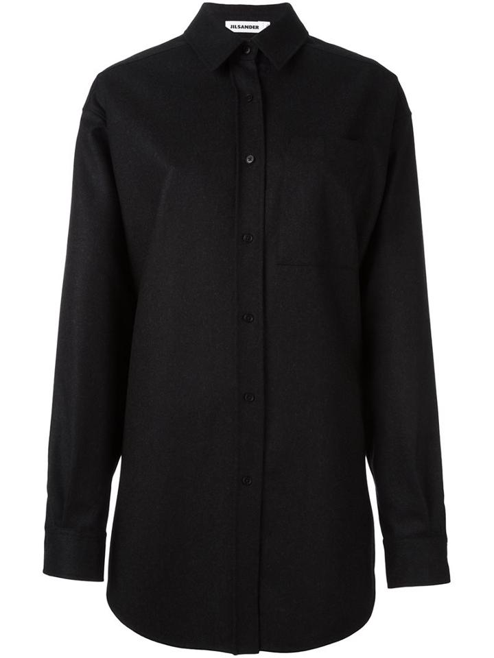 Jil Sander Oversized Shirt Jacket, Women's, Size: 36, Grey, Silk/wool