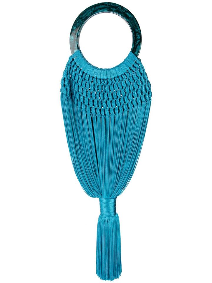Cult Gaia Macramé Crossbody Bag - Blue