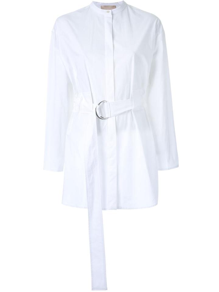 Erika Cavallini Belted Band Collar Shirt