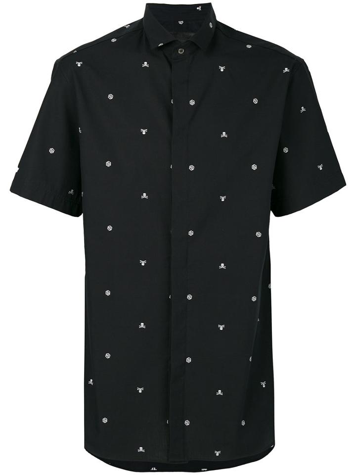 Philipp Plein - Embroidered Adorn Shirt - Men - Cotton - M, Blue, Cotton