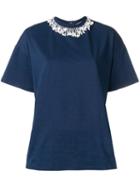 Christopher Kane Pearl Embellished T-shirt - Blue