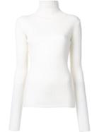 Le Ciel Bleu 'highneck Wide Rib' Pullover, Women's, Size: 36, White, Wool