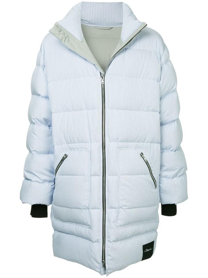 3.1 Phillip Lim Striped Padded Coat - Blue