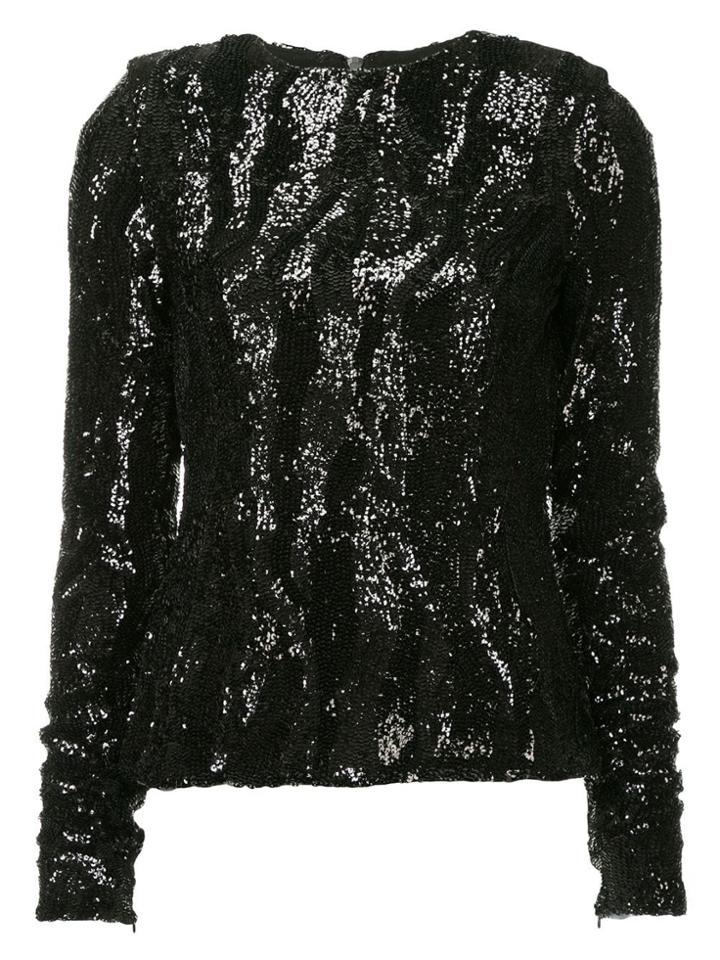 Rachel Gilbert Sequined Dinah Top - Black
