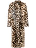 Liska Leopard Print Coat - Brown