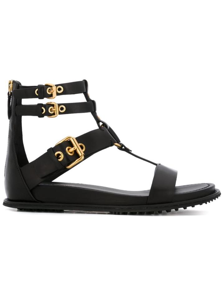Car Shoe Gold-tone Hardware Ankle Sandals